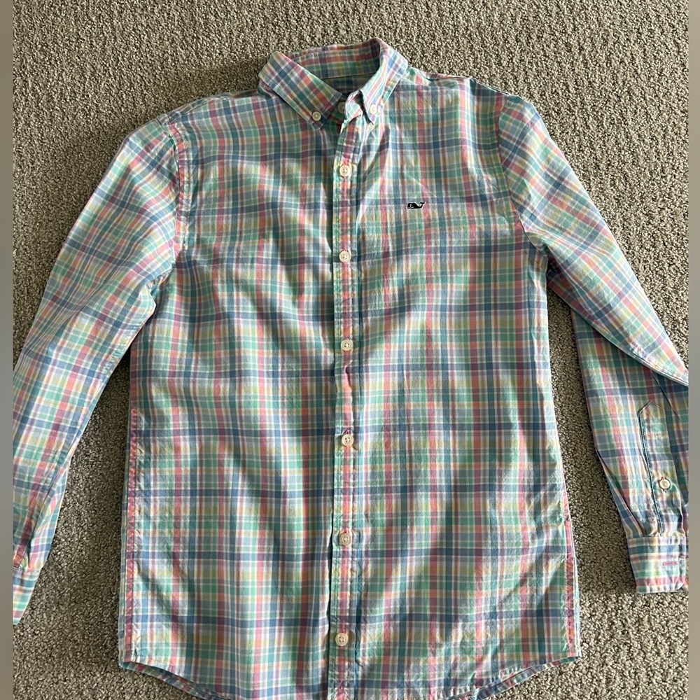 Boys Vineyard Vines Button Down Plaid Shirt